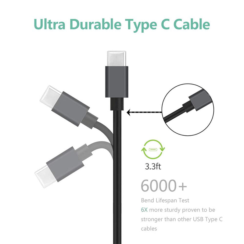 Rapid USB C Car Charger, Compatible for Samsung Galaxy S24/S23/S22/S21/Note 20/Ultra/10/Plus/9/8/S20/S10+/S10e/S9/S8/A50/A70, Quick Charge 3.0 Dual USB 18W Fast Car Charger+ Type C Cable 3.3ft Dark Grey 3.3ft cable