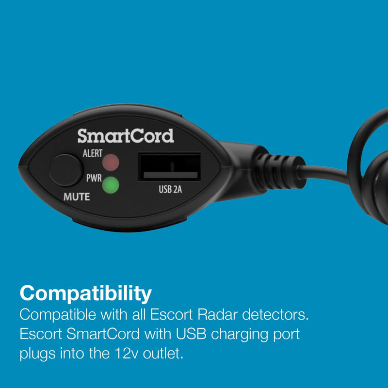 [AUSTRALIA] - Escort Radar Detector SmartCord Coiled Wire with USB for MAX 360, MAX 360c, IX, IXc, 9500 IX, MAX II, MAX 3, MAX 4, MAX 360c MKII, MAX 360 MKII, MAXcam 360c, Redline 360c, and Additional Models Coiled Wire with USB - Red Light 