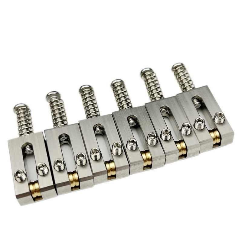 Kaynes 6PCS Guitar Bridge Roller Saddles – Stainless Steel Tremolo Bridges Saddle for Fender Telecaster Tele Stratocaster Strat ST TL Style Electric Guitar Replacement (10.8MM)