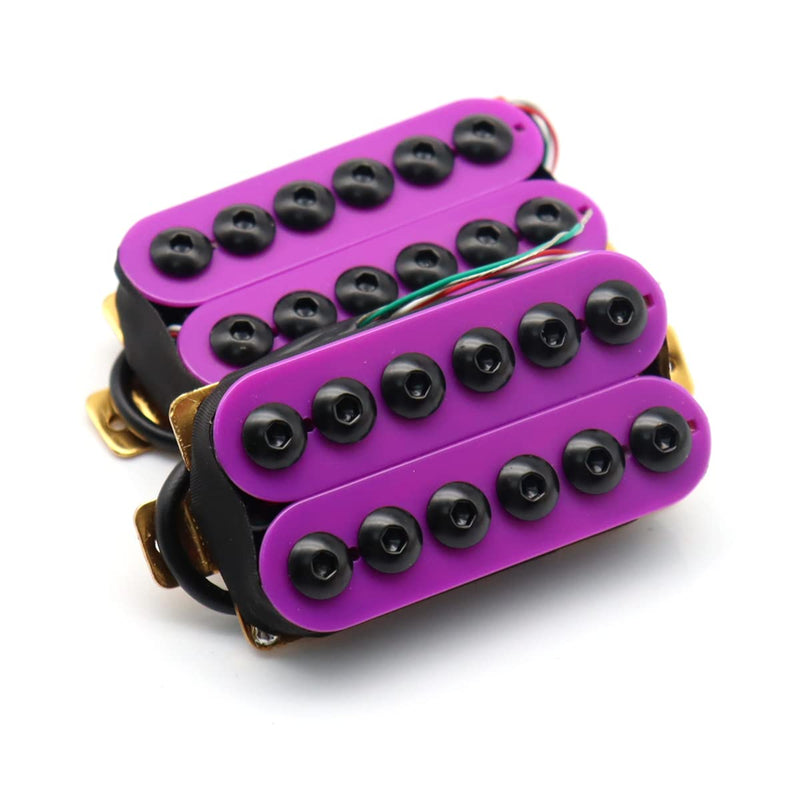High Output Invader style Guitar Humbucker Pickups Ceramic Magnet Neck and Bridge Pickups For Electric Guitar Parts (Purple) Purple