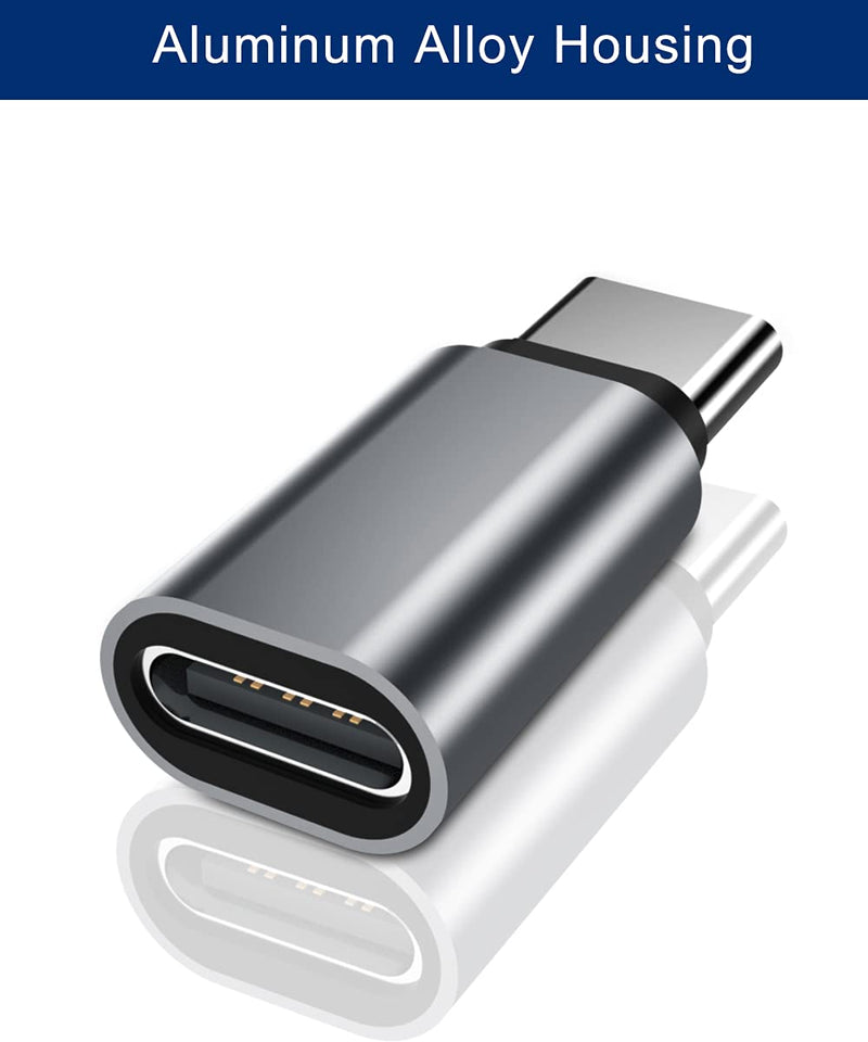 USB Type C Extension Adapter 3-Pack,PD USBC 3.1 Gen2 Female to Male Extender Converter,Thunderbolt 3 Extended Connector Compatible for Lifeproof Otterbox Case,MacBook Pro,Samsung DeX Station (Gray) Gray
