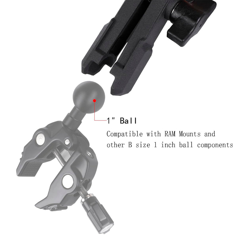 Double Socket Arm Aluminum Alloy Long Arm Full Length 5.9",Compatible with RAM Mounts and Motorcycle/Bike/Car Cellphone Holder with 1 Inch Ball 5.9"