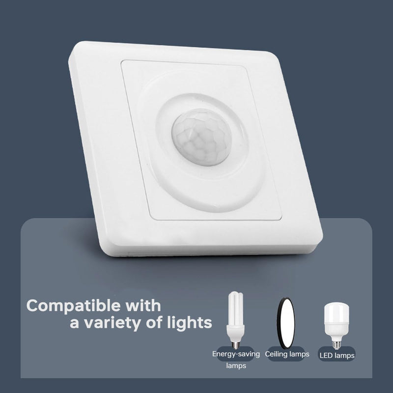 Acmerota PIR Motion Sensor Light Switch PIR Occupancy Sensor Switch 120 Degree Motion Sensor Light Switch with Occupancy Sensor Wall Mounted Automatic Switch 2 Core 50W 180V-240V