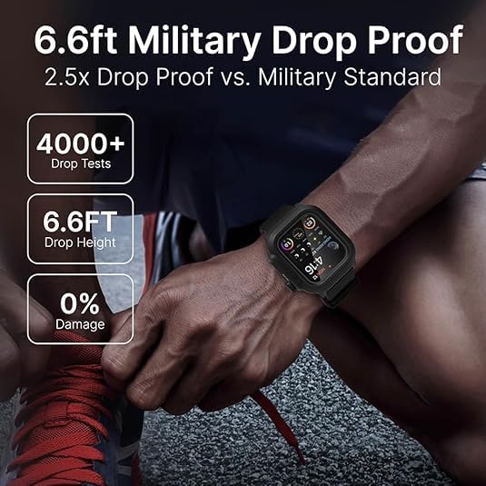 Catalyst 330ft Waterproof Case for Apple Watch Series SE 6/5/4 44mm, 100%, Premium Soft Silicone Watch Band, Shock Proof Rugged Protective case, Microfiber Cloth Included – (Grey)