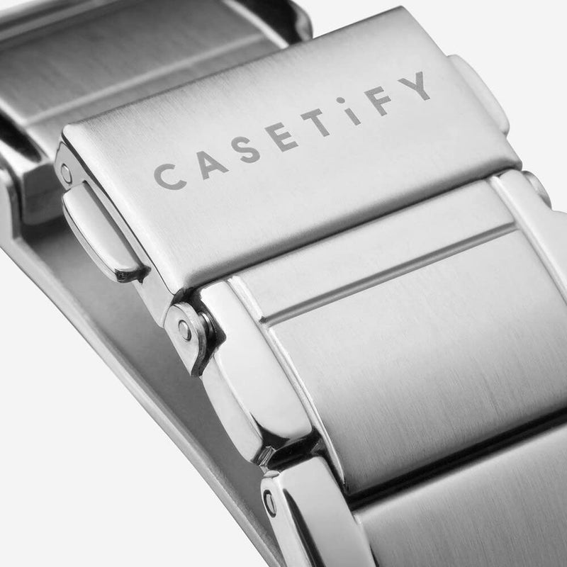 CASETiFY Link Bracelet Watch Band [Premium Stainless Steel] Compatible with Apple Watch Series 1-9, SE, Ultra - 38mm/40mm/41mm/42mm/44mm/45mm/49mm - Black/Silver Silver 38mm/40mm/41mm (Link Bracelet)