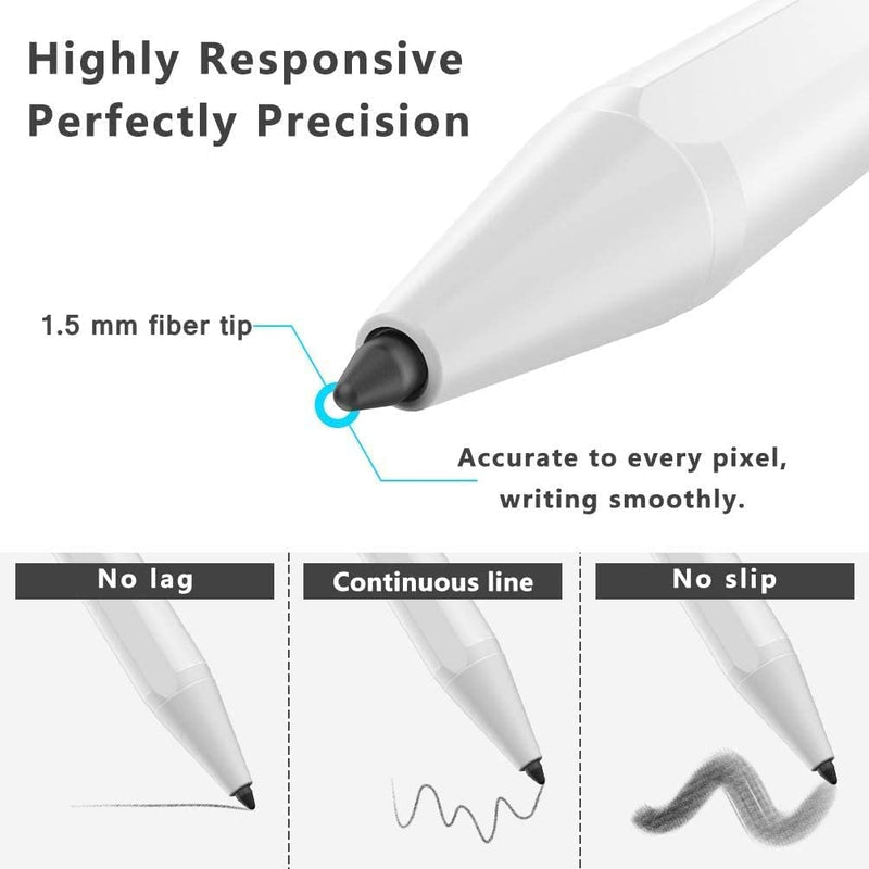 Stylus Pen for iPad with Palm Rejection, XIRON Active Pencil Compatible with (2018-2022) Apple iPad Pro 11 & 12.9 inch, iPad 9th/8th/7th/6th Gen, iPad Air 5th/4th/3rd Gen,iPad Mini 6th/5th Gen A-White
