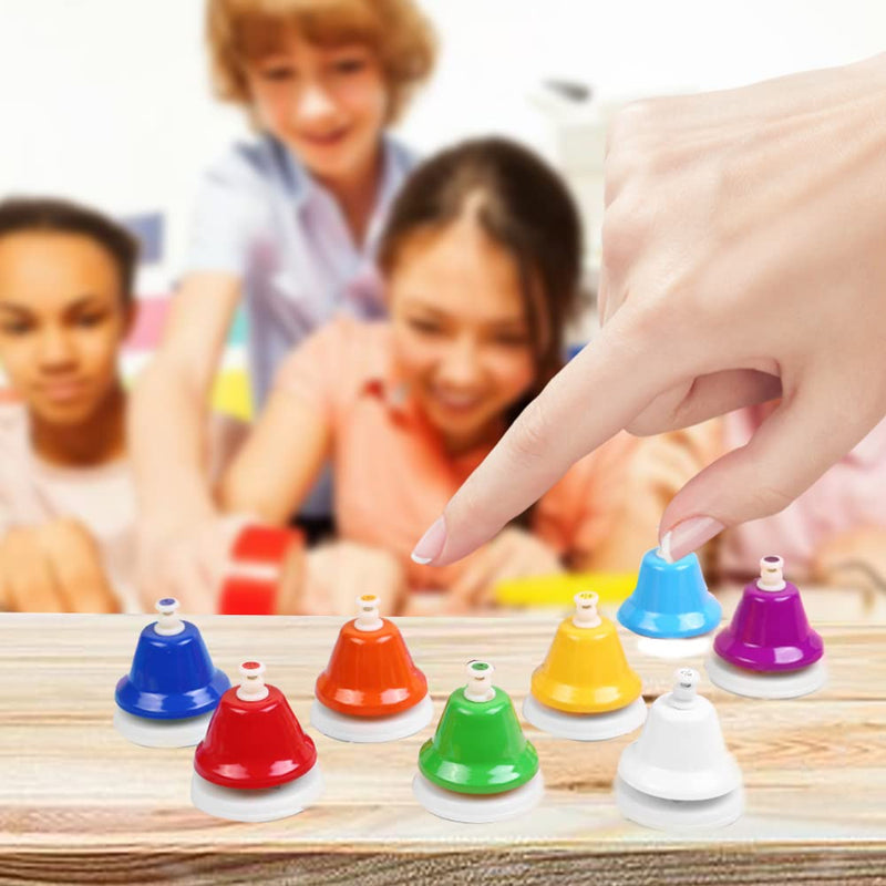 ENNBOM Desk Bell 8 Notes Music Percussion Instrument - Diatonic Hand Bell for Musical Teaching