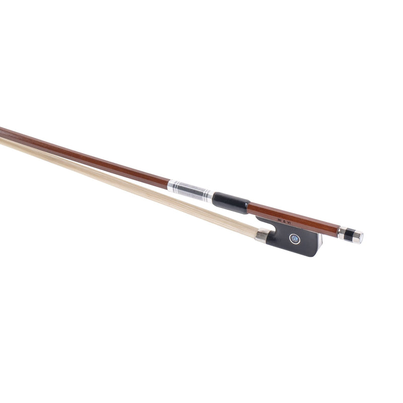 MI&VI AB-530 Classic Brazilwood Viola Bow for 14"-17" Violas (Full Size) with Bow Case Included | Well Balanced | Ebony Frog | Silver Mount | Mongolian Horse Hair - MIVI Music