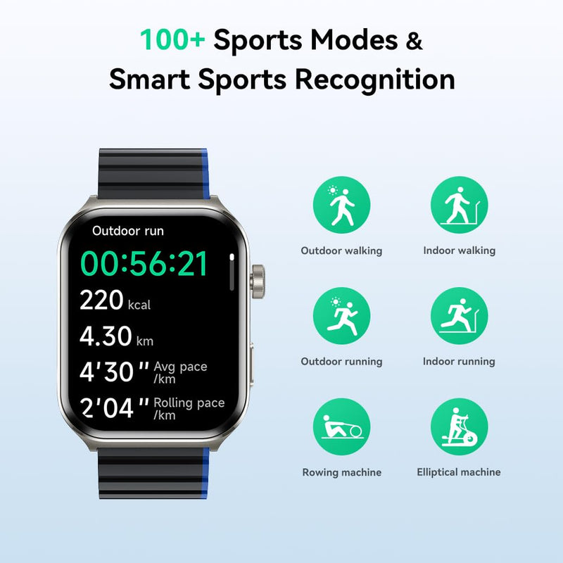 Smartwatch for Men Women(Answer/Make Call), Smart Watches Compatible with Android & iPhone, 2.01'' AMOLED Display Fitness Tracker Watch with Alexa, Heart Rate/Sleep/SpO2 Monitor, 3ATM Waterproof