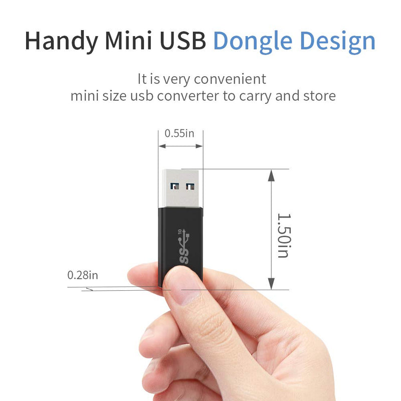 [10Gbps] USB C Female to USB Male Adapter (2-Pack), WARMSTOR USB A to USB C 3.1 Gen 2 Adapter Support Double Sided Data Sync & 60W Fast Charging - Compatible with Oculus Link, PC, Laptop, Power Bank