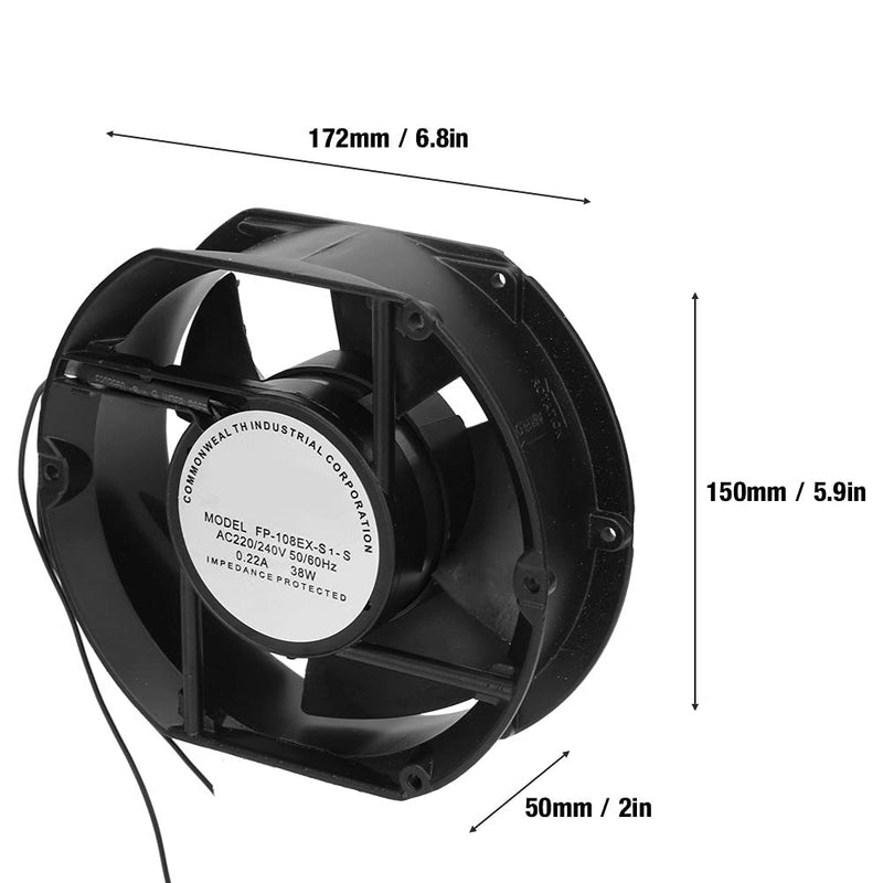 AC Axial Fan AC220V 38W Oval Ball Bearing Fan for DIY Cooling Ventilation Exhaust Projects