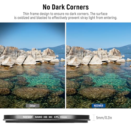 Neewer 95mm Polarizing Filter, 24 Layer Multi Resistant Nano Coated MC CPL Circular Polarising Filter, HD Optical Glass Polarizer/Ultra Slim/Reduce Reflection/Enhance Contrast/Reduce Glare
