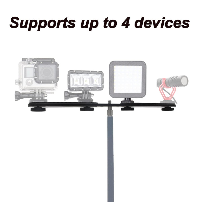 30cm Dual Speedlite Camera Mount Tripod Bracket Flash Extension Bar,10" Dual Tripod Bracket for Camera,LED Video Light,DSLR Camera,Flash Light 30cm