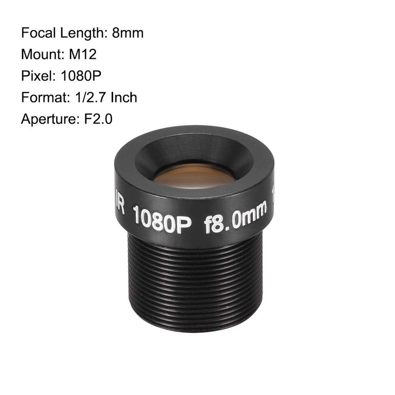[AUSTRALIA] - uxcell 3 Pcs CCTV Camera Lens 8mm Focal Length 1080P F2.0 1/2.7 Inch Wide Angle for CCD Camera 