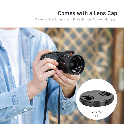 JJC Metal Lens Hood Shade & Lens Cap for Leica Q3 43/Q3/Q2/Q Cameras, Black