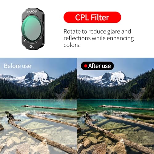 Magnetic ND/CPL Filter Set Compatible with DJI Osmo Pocket 3 Creator Combo, 6-Pack: UV, CPL, ND16/PL, ND32/PL, ND64/PL, ND256/PL Polarizer and Neutral Density Filters, Action Camera Accessories Magnetic ND/PL & CPL & UV Filter Set