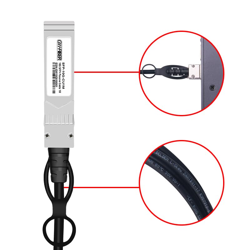 SFP Cable SFP+ DAC Twinax Cable, Fiber Optic Cable 10G SFP+ Passive 3 Meters 30AWG Direct Attach Cable Compatible Ci SCO SFP-H10GB-CU3M UC-DAC-SFP+ sfp cable 3m