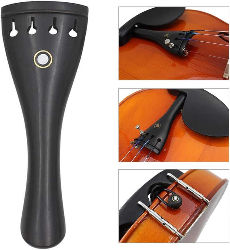 4/4 Full Size Violin Accessories Kit Bridge, Tailpiece, Tuning Pegs, Tunners, Endpin, Tailgut, String and Chin Rest 1 Set Violin Parts & Accessories Ebony