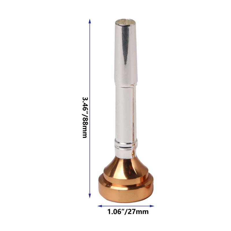 Yibuy Trumpet Mouthpiece Brass Gold Plated 8.8cm Long 2.2cm Wide Suitable for Trumpet Set of 4