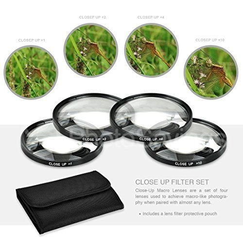 77mm 7PC Filter Set for Nikon COOLPIX P1000, P1100 Digital Camera - Includes 3 PC Filter Kit (UV-CPL-FLD) and 4PC Close Up Filter Set (+1+2+4+10)