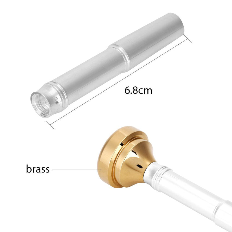 Brass Trumpet Mouthpiece Set with 7C 5C 3C 1.5C, 4 Gold Plated Mouthpiece Cups, Trumpet Accessories for Beginners