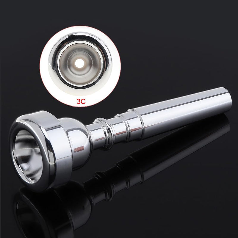 [AUSTRALIA] - Bach Trumpet Mouthpiece 3C, New Silver Gold Plated Trumpet Mouthpiece 3C Size for Musical Instrument Accessory 