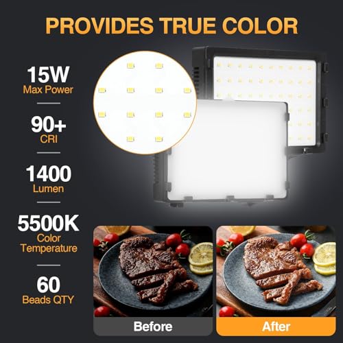 EMART 60 LED Portable Product Photography Light for Tabletop Photo,2-Pack Continuous