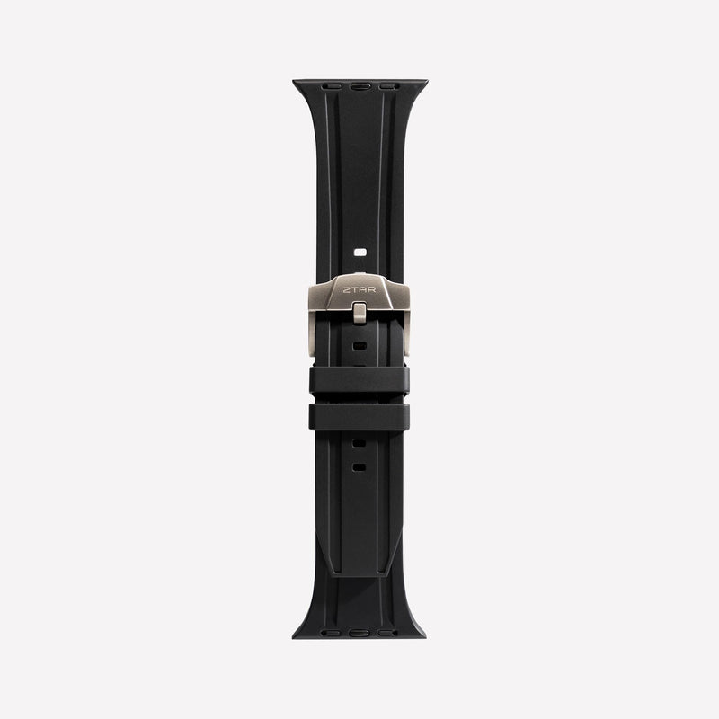 ZTAR Watch Strap Band for Apple Watch Ultra iWatch 2/1 Series 9/8/7/6/5/4/3/2/1/SE 49MM/45MM/44MM/42MM Premium FKM Rubber Dust Free Sport Durability Resilience Waterproof Strap Wristbands Replacement Men Women - PALADIN BLACK