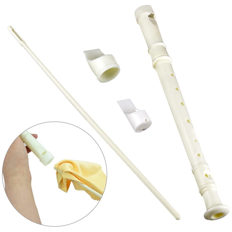 3 Pack 8 Hole Soprano Recorders Descant Flute With Cleaning Rod German Style for Beginner Graduation or Back to School Gift (blue, pink, white) blue, pink, white