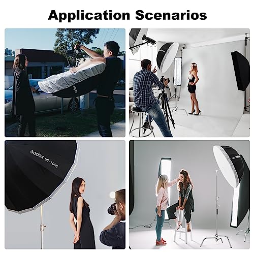 Godox UB-105S 41.3" 105cm Silver Inner Deep Parabolic Reflective Umbrella 41.3"
