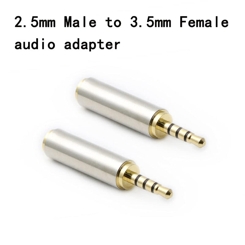 RGzhihuifz 3.5mm Female to 2.5mm Male Audio Adapter Converter Headphone 2.5mm to 3.5mm 3 Ring Jack Stereo or Mono 2 Pack