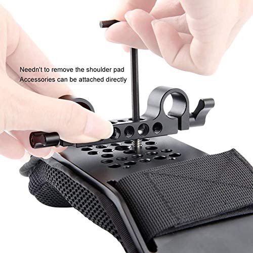 NICEYRIG 15mm Shoulder Pad Kit with Rail Raiser /15mm Rods 6 Inch for Shoulder Rig System Video Camera DSLR Camcorders