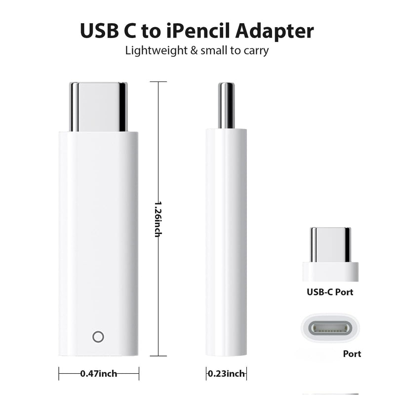 USB C Pencil Adapter for Apple Pencil 1st Gen Compatible with iPad 11th 10th Gen Only, USB-C to for Pencil Charger Adapter (C)