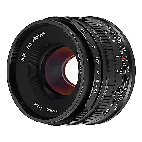 7artisans 35mm F1.4 Mark II APS-C Manual Focus Fixed Lens Large Aperture Compatible with Olympus and Panasonic MFT M4/3 Mount Cameras Micro Four Thirds mount（black)