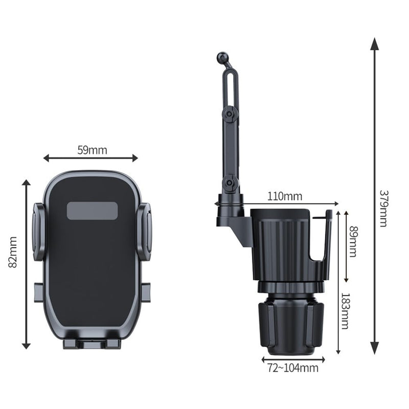 Cup Holder Phone Mount for Car, 2 in 1 Cell P Car Mount 360 Rotation Cup Holder Expander for Stanley 10-40oz Drink Bottles, Mugs and Phone Compatible with iPhone Samsung