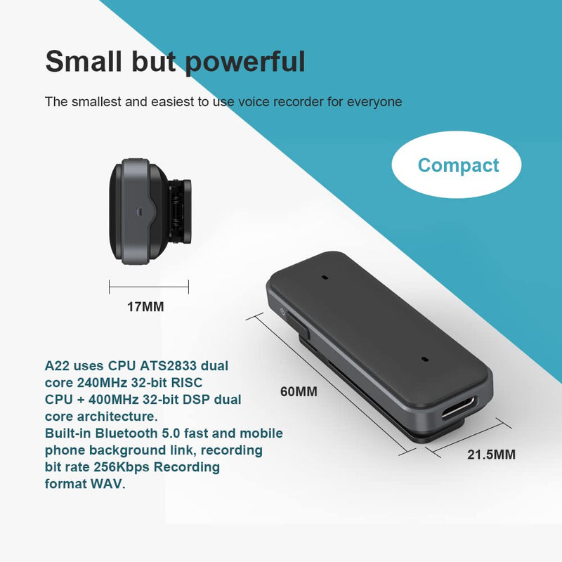 64GB Digital Voice Recorder, ZAQE Activated Recorder Voice Recorder with Playback Function USB Rechargeable Recorder Suitable for lectures, Meetings, interviews, Mini recorders