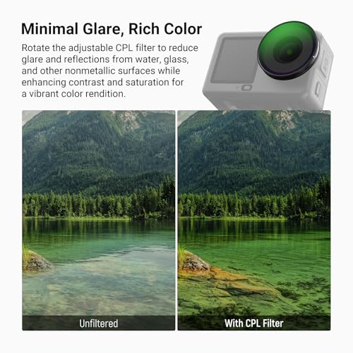NEEWER CPL ND Filter Set Compatible with DJI Osmo Action 6 Only, Snap On 4 Pack ND8/16/32 Adjustable Circular Polarizing Lens Filters Multicoated Action Camera Photography Accessories with Lens Cap 4 Pack ND/CPL w/Lens Cap