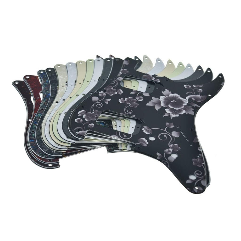 Dopro 11-Hole ST Style Dual Humbucker HH Pickguard for American Strat Guitars with dual humbucking pickups Round Corner Hole Matte Black