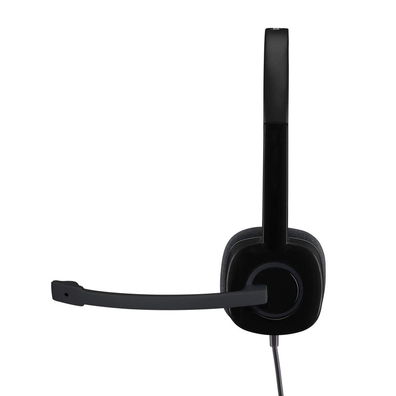 [AUSTRALIA] - Logitech H151 Wired Headset, Analog Stereo Headphones with Rotating Noise-Cancelling Microphone, 3.5 mm Audio Jack, in-Line Controls, PC/Mac/Laptop/Tablet/Smartphone - Black 7.9"x5.7"x2.4" 