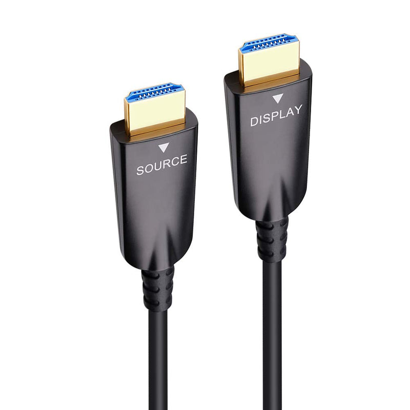 DTECH 50ft Fiber Optic HDMI Cable with 4K 60Hz 1080p HD Video 3D ARC HDCP CEC High Speed Supported (50 Feet, Black)