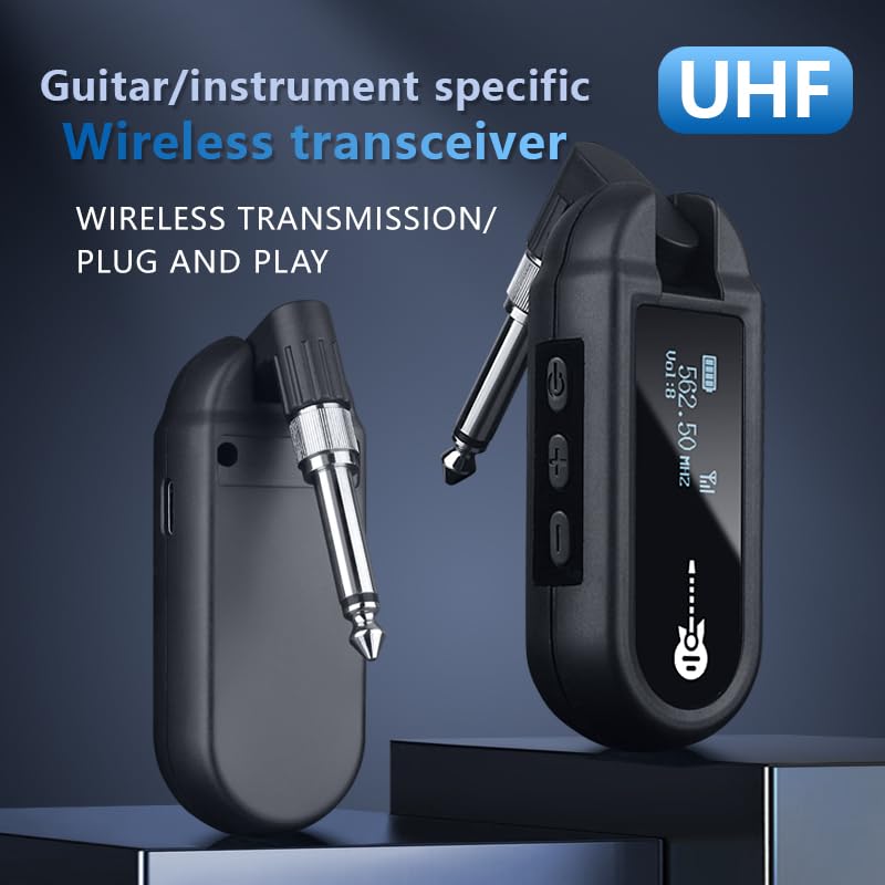 [AUSTRALIA] - YXG Wireless Guitar System - UHF Transmitter Receiver, Rechargeable Audio, 20 Channels, for Electric Guitar Bass (1-Channel) 1-Channel 