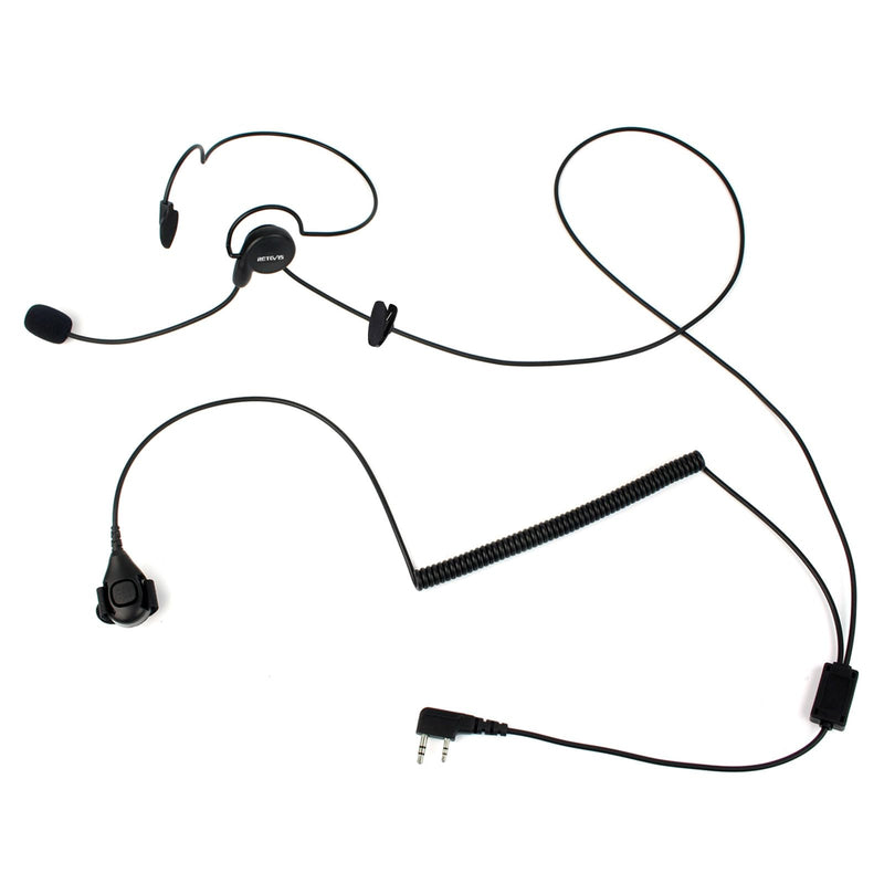 [AUSTRALIA] - Retevis Behind-The-Head Walkie Talkie Headset with Boom Mic,Compatible RT22 RT21 H-777 RT68 Baofeng BF-F8HP UV-5R UV-82 Kenwood Walkie Talkie,Two Way Radio Headset with Finger PTT(1 Pack) 