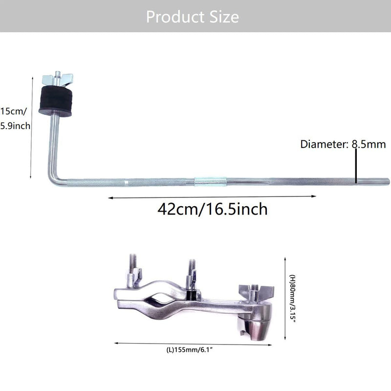 Cymbal Boom Arm with Clamp Removable Extension Rod Cymbal Stand Boom Arm Clamp Portable Drum Cymbal Stand Clamp Boom Cymbal Arm Attachment Clamp Drum Extension Clamps Holder Black 4