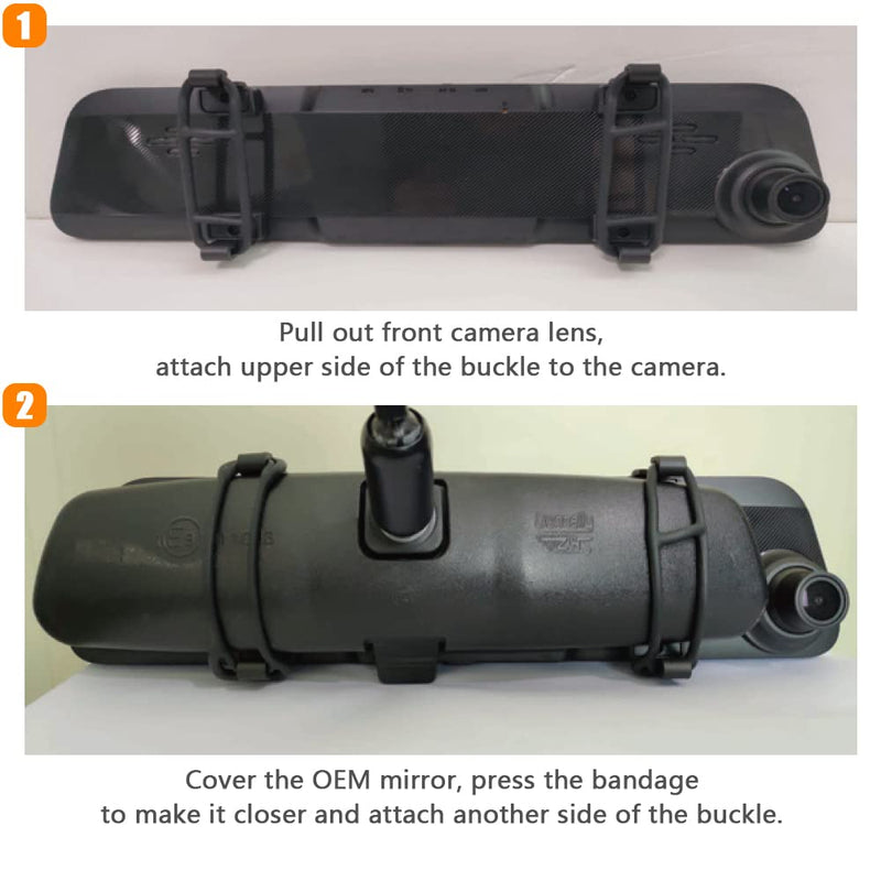WOLFBOX Mirror Dash Cam Mounting Straps Suitable for Mirror Camera