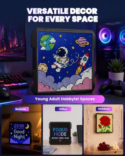 32x32 LED Pixel Art Display, USB Powered Gaming Desk Decor with App