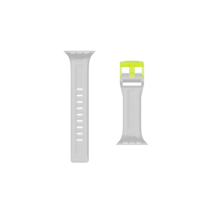 URBAN ARMOR GEAR UAG Compatible with Apple Watch Band 49/46/45/44mm iWatch Series Ultra 1-3/4-11/SE 1-3, Silicone Slim Waterproof Sporty Replacement Watch Strap, Scout Smoke/Active Neon