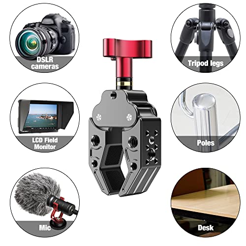 Super Clamp with 1/4&3/8 Standard Stud for Photo Video Studio