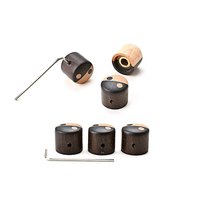 3pcs Wood Guitar Knobs Bass Dome Knobs Audio Knob Volume Control Knobs for Electric Guitar or Precision Bass (Black) Black