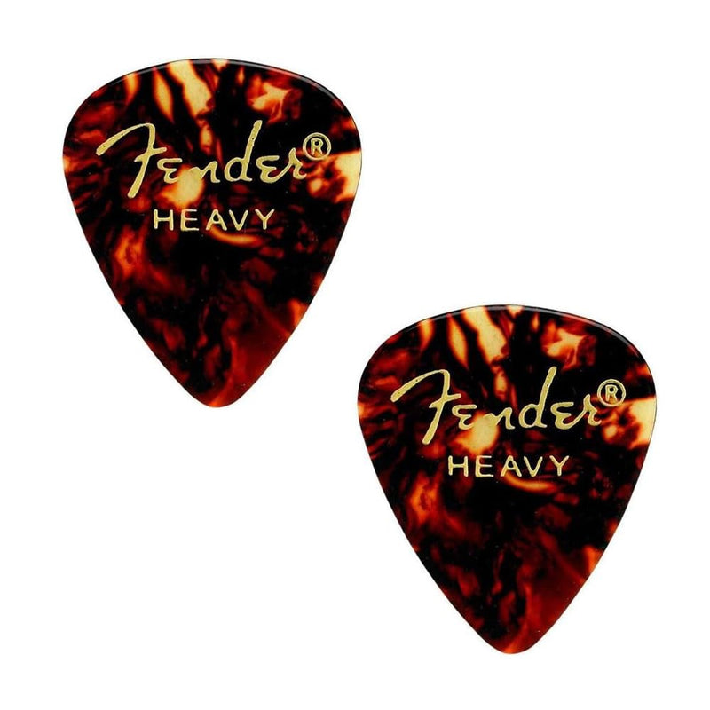 Fender Classic Celluloid Guitar Picks 351 Shape, Tortoise Shell, Heavy, (24-Pack)