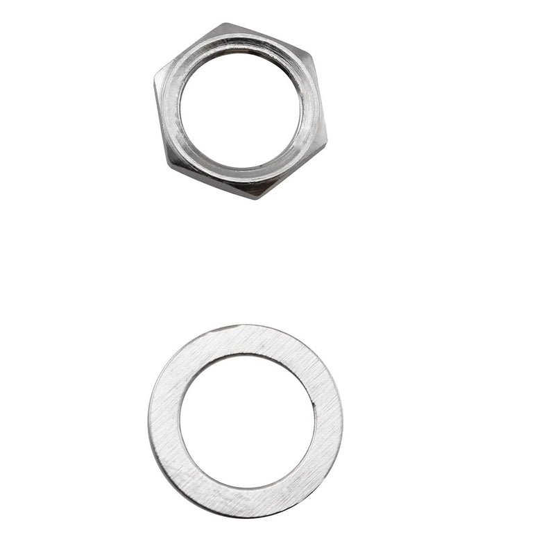 LQ Industrial Jack Socket Nut with Washer 5Sets Silver Electric Guitar Hex Nuts and Washers Guitar Bass Jack Replacement Parts